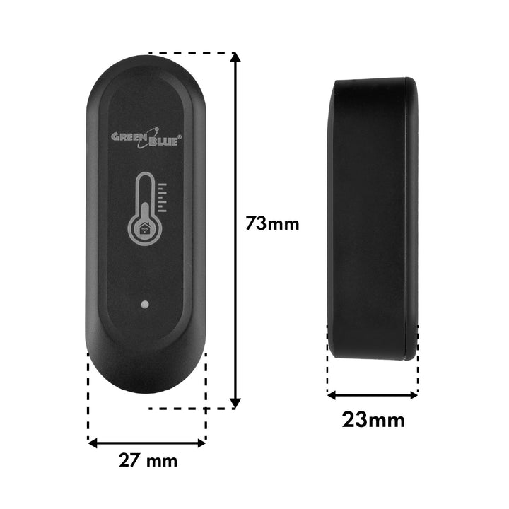 GreenBlue WiFi-temperatuur- en vochtigheidssensor voor buiten, Android/iOS, 3,0 V DC, LR03x2, IP65, GB741, 2 stuks