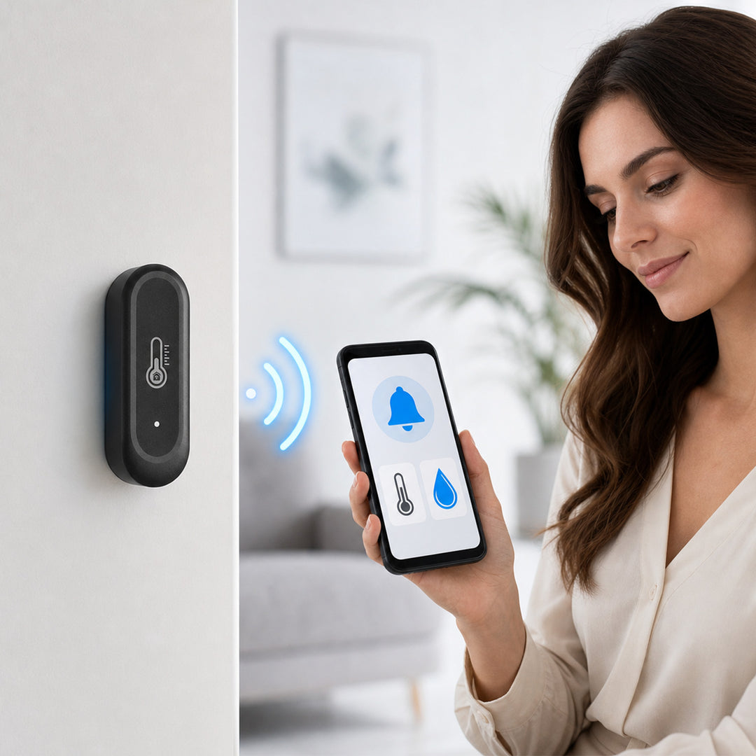 GreenBlue WiFi-temperatuur- en vochtigheidssensor voor buiten, Android/iOS, 3,0 V DC, LR03x2, IP65, GB741, 2 stuks
