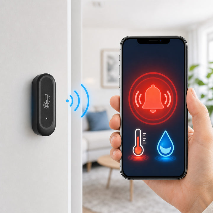 GreenBlue WiFi-temperatuur- en vochtigheidssensor voor buiten, Android/iOS, 3,0 V DC, LR03x2, IP65, GB741, 2 stuks