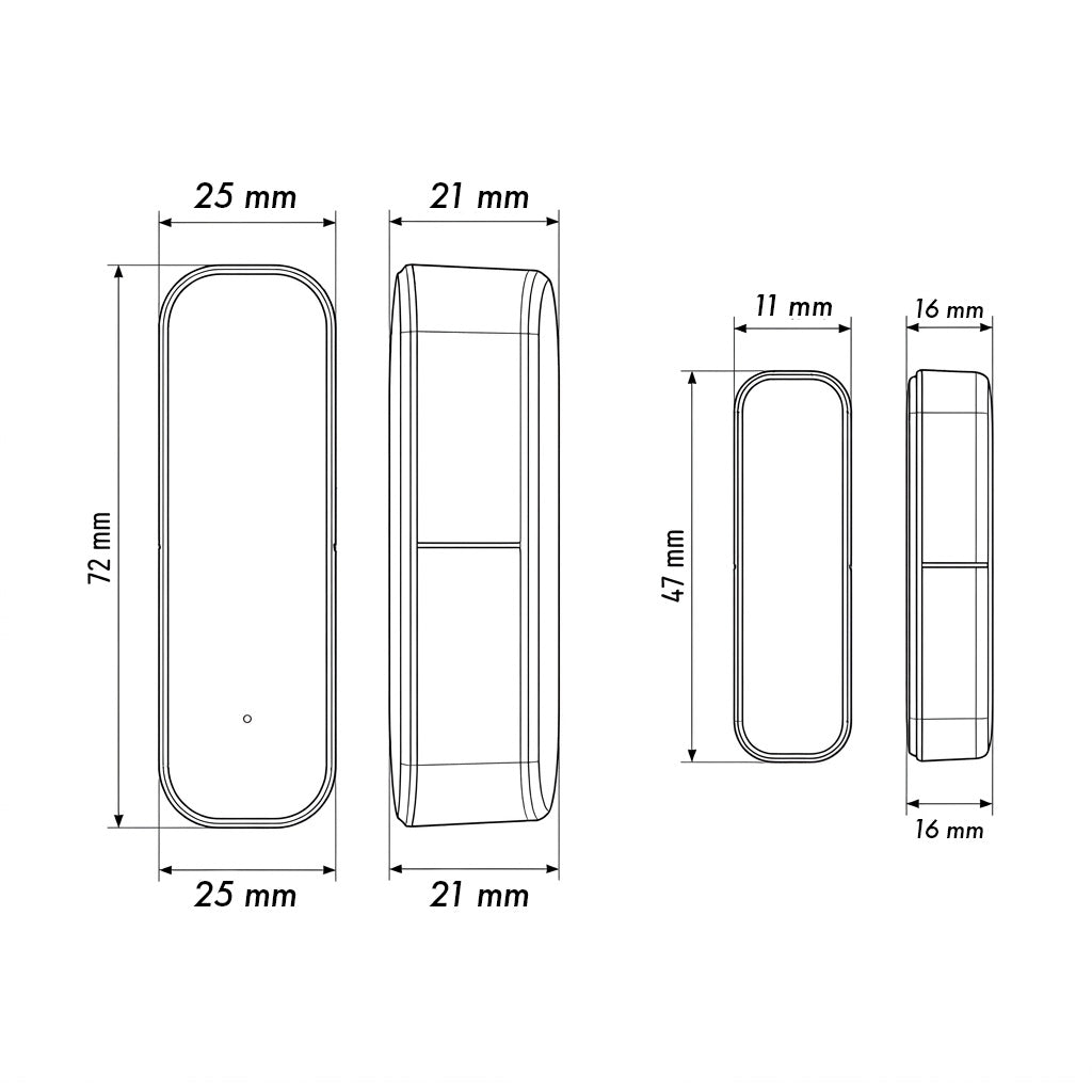 Draadloze reedschakelaar / WiFi-openingssensor van GreenBlue, Android/iOS, voor deuren / ramen, 3,0 V DC, LR03x2, GB479 B, 2 sets