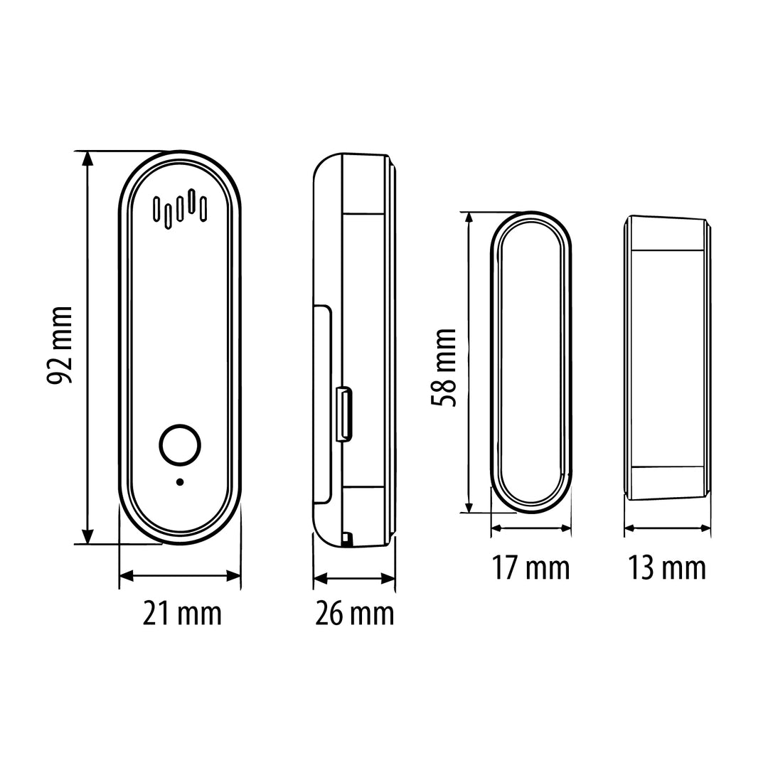 Draadloze reedschakelaar / WiFi-openingssensor van GreenBlue, Android/iOS, voor deuren / ramen, 3,0 V DC, LR03x2, met alarm, GB478, 2 sets
