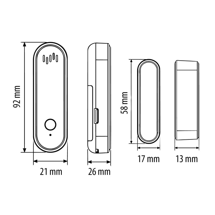 Draadloze reedschakelaar / WiFi-openingssensor van GreenBlue, Android/iOS, voor deuren / ramen, 3,0 V DC, LR03x2, met alarm, GB478, 2 sets