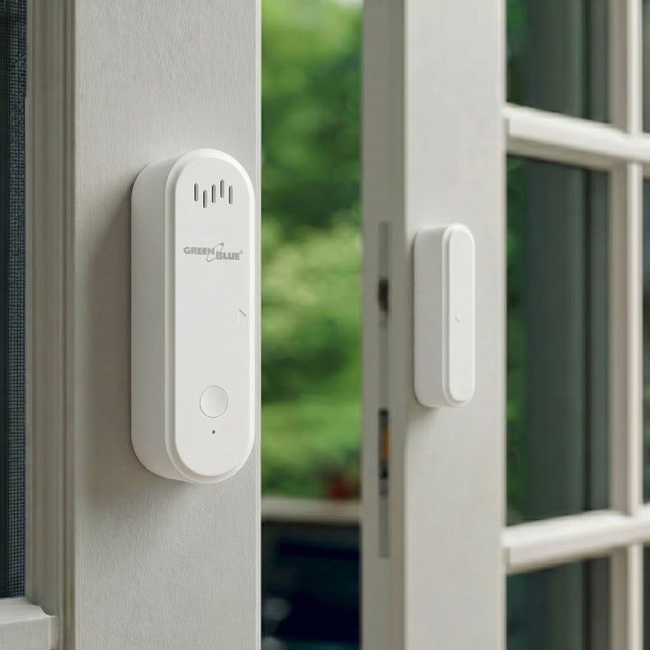 Draadloze reedschakelaar / WiFi-openingssensor van GreenBlue, Android/iOS, voor deuren / ramen, 3,0 V DC, LR03x2, met alarm, GB478, 2 sets