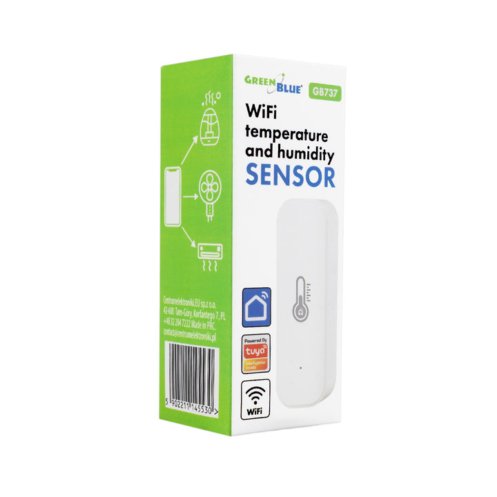 GreenBlue WiFi-temperatuur- en vochtigheidssensor, Android/iOS/Alexa/Google Home, 3,0 V DC, LR03x2, GB737, 2 stuks