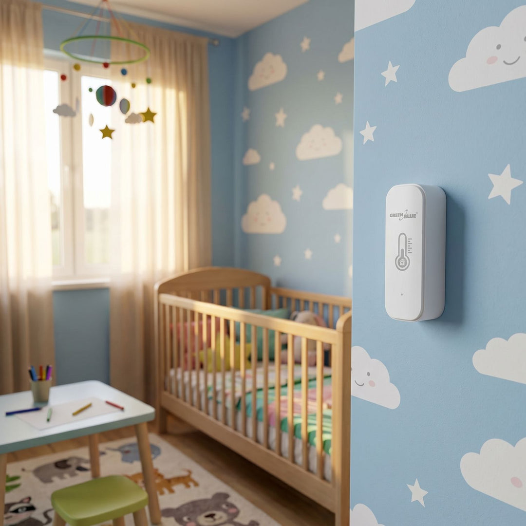 GreenBlue WiFi-temperatuur- en vochtigheidssensor, Android/iOS/Alexa/Google Home, 3,0 V DC, LR03x2, GB737, 2 stuks