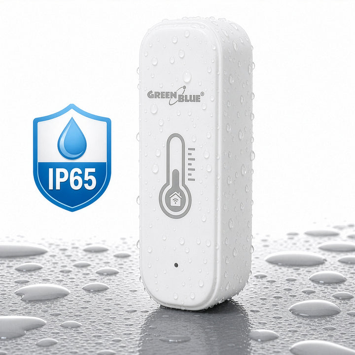 GreenBlue WiFi-temperatuur- en vochtigheidssensor, Android/iOS/Alexa/Google Home, 3,0 V DC, LR03x2, GB737, 2 stuks