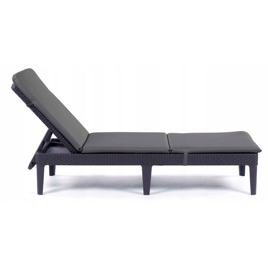 Kussen voor ligstoel Jaipur, kleur donkergrijs, stof S-500, afmetingen 190 x 60 cm, twee bevestigingssystemen, waterafstotend, in zijn geheel wasbaar, S-49, 3 stuks