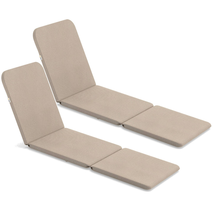 Kussen voor ligstoel Jaipur, kleur beige, stof S-550 melange, afmetingen 190 x 60 cm, twee bevestigingssystemen, waterafstotend, in zijn geheel wasbaar, melange S-21, 2 stuks