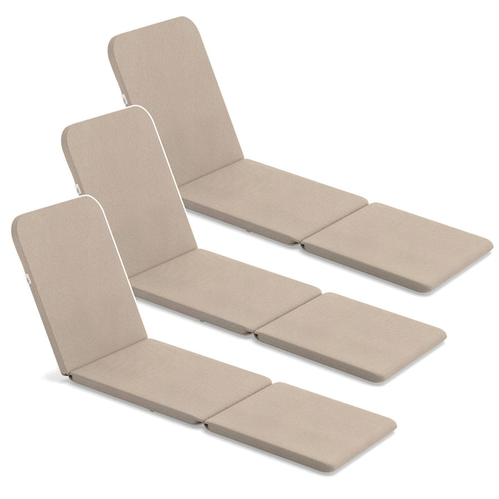 Kussen voor ligstoel Jaipur, kleur beige, stof S-550 melange, afmetingen 190 x 60 cm, twee bevestigingssystemen, waterafstotend, in zijn geheel wasbaar, melange S-21, 3 stuks