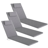 Kussen voor ligstoel Madera, kleur grijs, stof S-550 melange, afmetingen 190 x 55 cm, bevestiging met elastische band, waterafstotend, melange S-23, 3 stuks