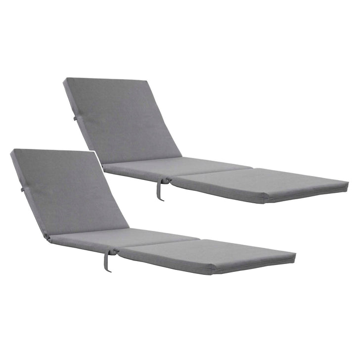 Kussen voor ligstoel Daytona, kleur grijs, stof S-550 Melange, afmetingen 192 x 64 cm, bevestiging met elastische band, waterafstotend, Melange S-23, 2 stuks