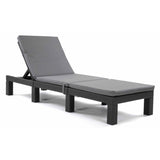 Kussen voor ligstoel Daytona, kleur grijs, stof S-550 Melange, afmetingen 192 x 64 cm, bevestiging met elastische band, waterdicht, Melange S-23, 3 stuks