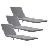 Kussen voor ligstoel Daytona, kleur grijs, stof S-550 Melange, afmetingen 192 x 64 cm, bevestiging met elastische band, waterdicht, Melange S-23, 3 stuks