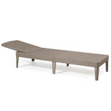 Verstelbare tuinligstoel Jaipur Sun Lounger cappuccino + kussen voor de Jaipur-ligstoel, kleur donkergrijs, stof S-500, afmetingen 190 x 60 cm