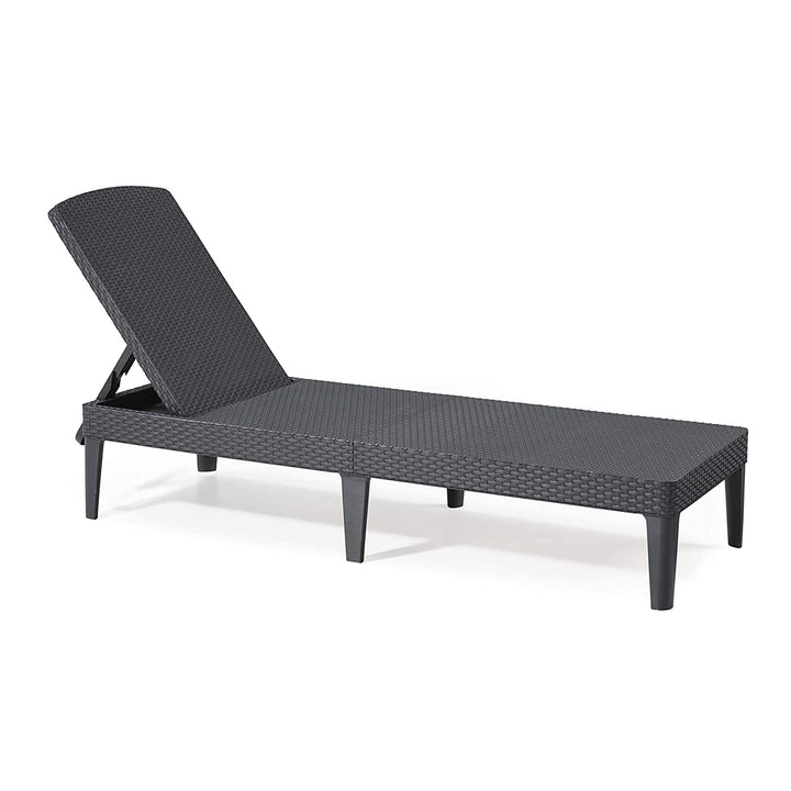 Verstelbare tuinligstoel Jaipur Sun Lounger, grafietkleurig + kussen voor de Jaipur-ligstoel, donkergrijs, stof S-500, afmetingen 190 x 60 cm