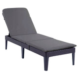 Verstelbare tuinligstoel Jaipur Sun Lounger, grafietkleurig + kussen voor de Jaipur-ligstoel, donkergrijs, stof S-500, afmetingen 190 x 60 cm