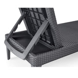 Verstelbare tuinligstoel Jaipur Sun Lounger, grafietkleurig + kussen voor de Jaipur-ligstoel, beige, stof S-550 Melange, afmetingen 190 x 60 cm