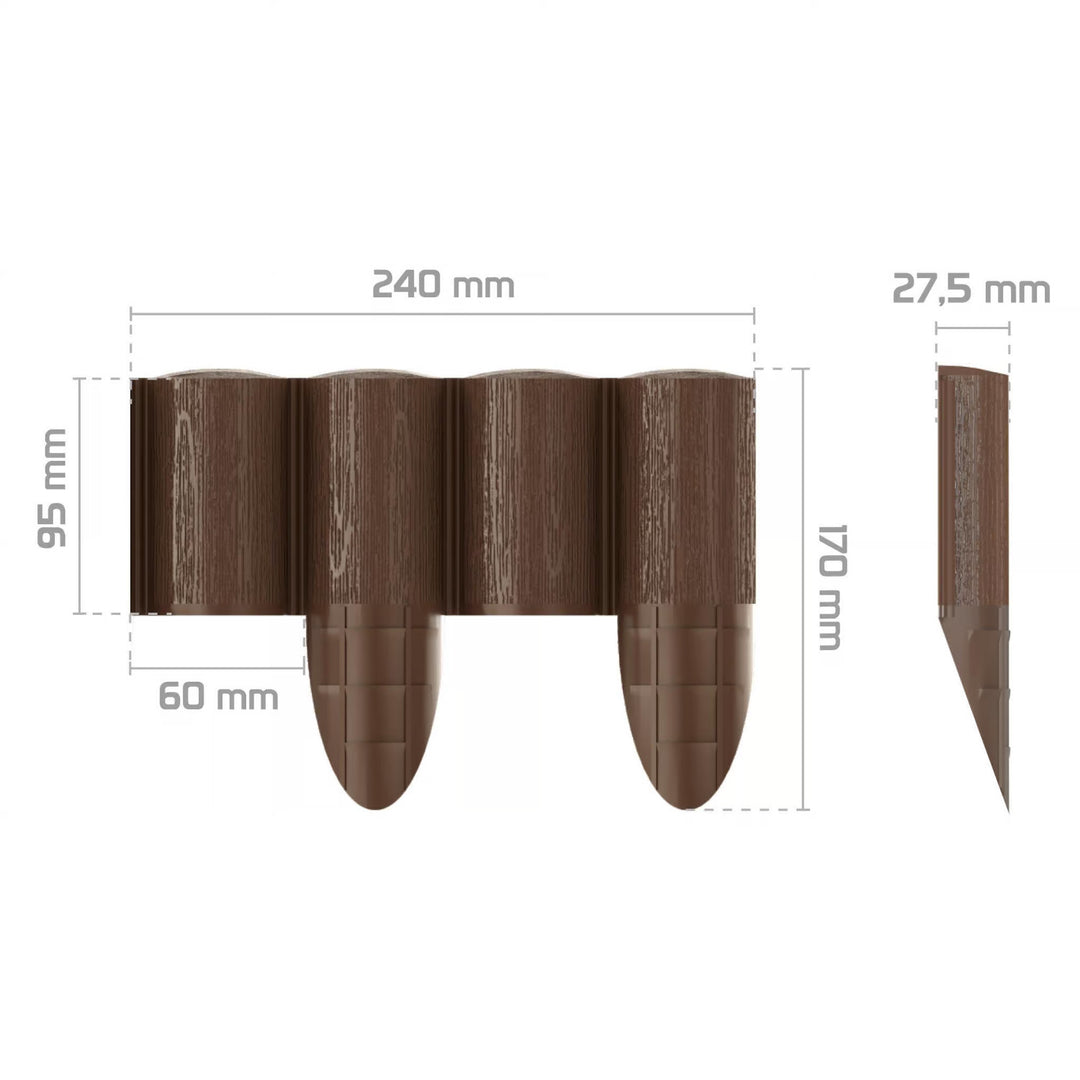 Cellfast tuinpalisade, houtlook, vorstbestendig, lengte 7,2 m, kleur bruin, 34-031