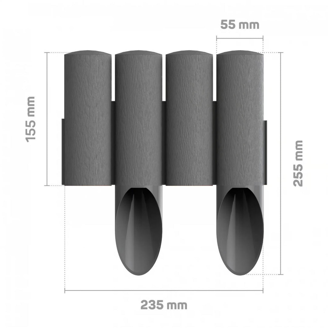 Cellfast tuinpalisade, houtlook, vorstbestendig, lengte 6,9 m, kleur grafiet, 34-044