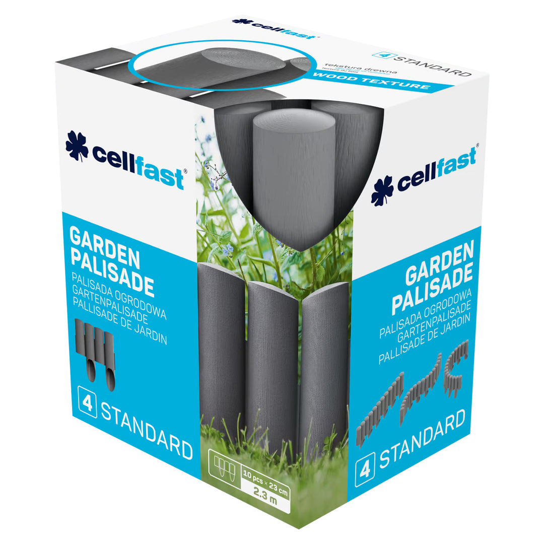 Cellfast tuinpalisade, houtlook, vorstbestendig, lengte 20,7 m, kleur grafiet, 34-044