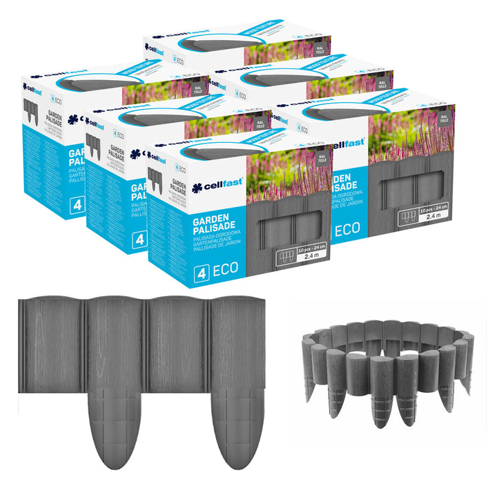 Cellfast tuinpalisade, houtlook, vorstbestendig, lengte 14,4 m, kleur grafiet, 34-054