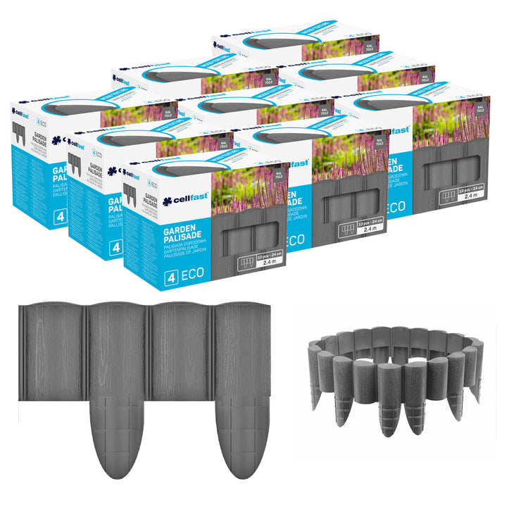 Cellfast tuinpalisade, houtlook, vorstbestendig, lengte 21,6 m, kleur grafiet, 34-054