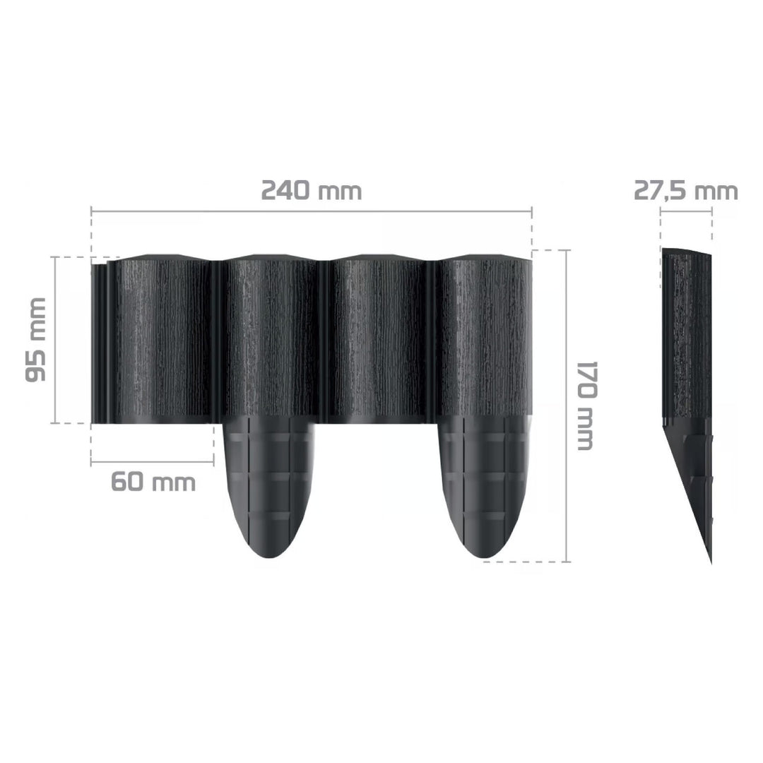 Cellfast tuinpalisade, houtlook, vorstbestendig, lengte 14,4 m, kleur antraciet, 34-032
