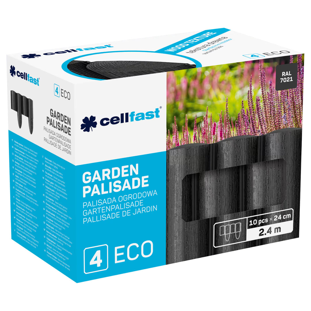 Cellfast tuinpalisade, houtlook, vorstbestendig, lengte 21,6 m, kleur antraciet, 34-032