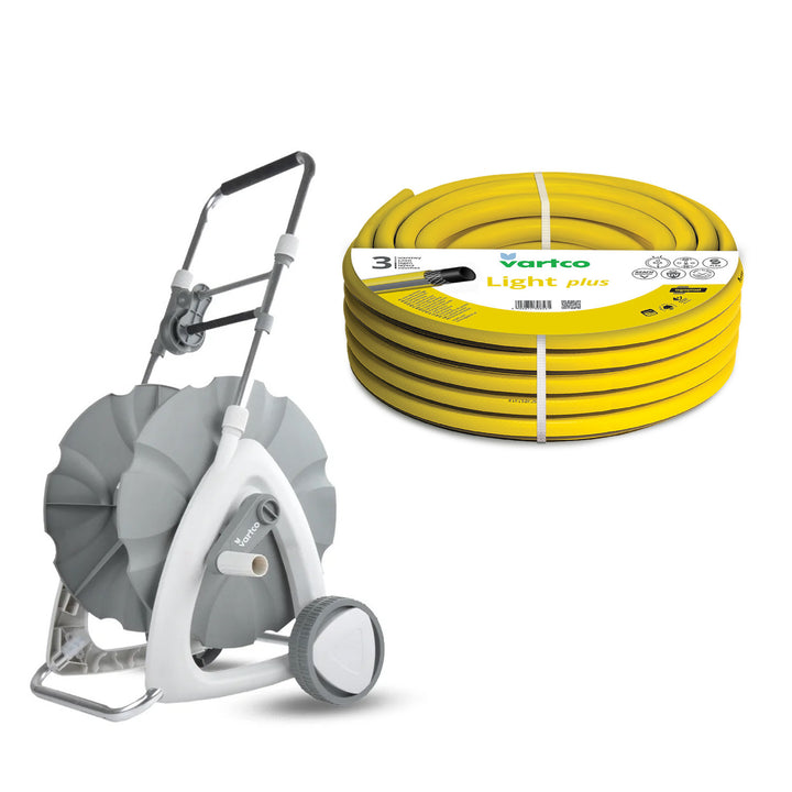 Tuinslangwagen + Vartco Light Plus-tuinslang 1/2" 30 m Agaplast