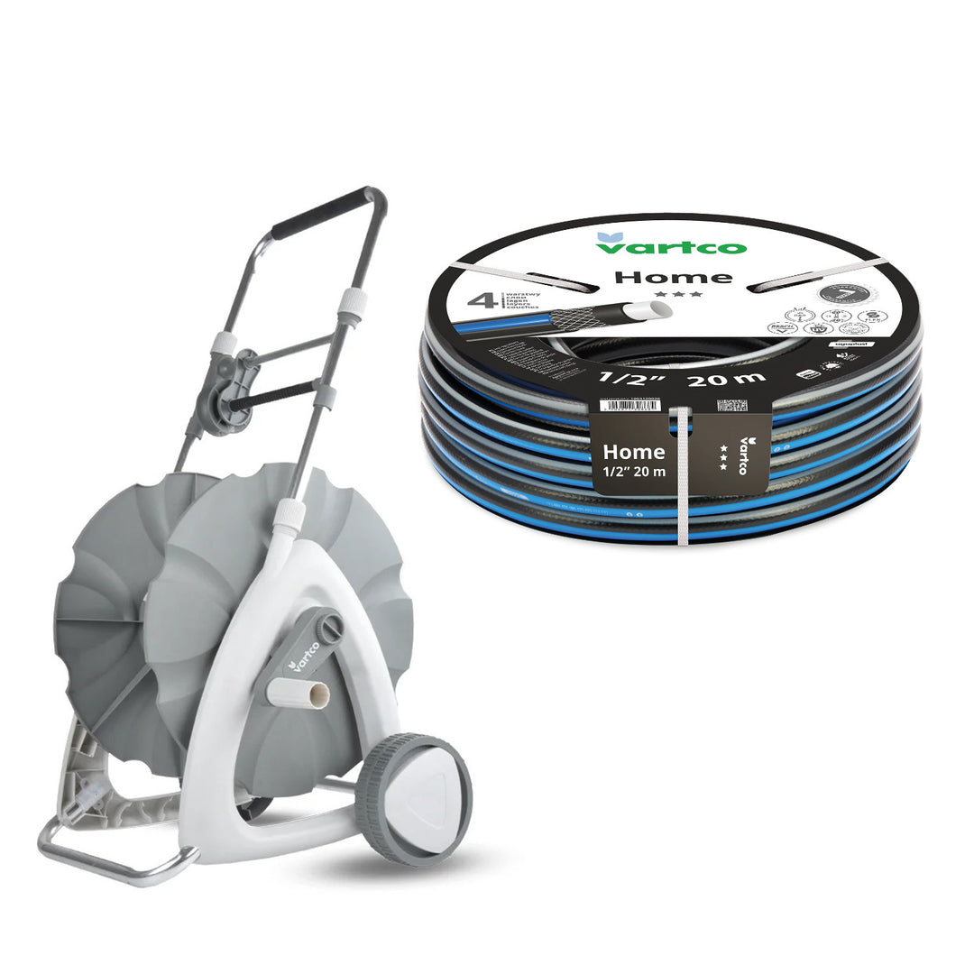 Tuinslangwagen + Vartco Home-tuinslang 1/2" 20 m Agaplast