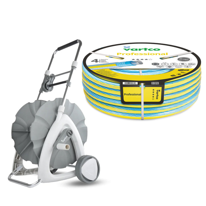Tuinslangwagen 1/2" 45 m + Vartco Professional-tuinslang 1/2" 30 m Agaplast