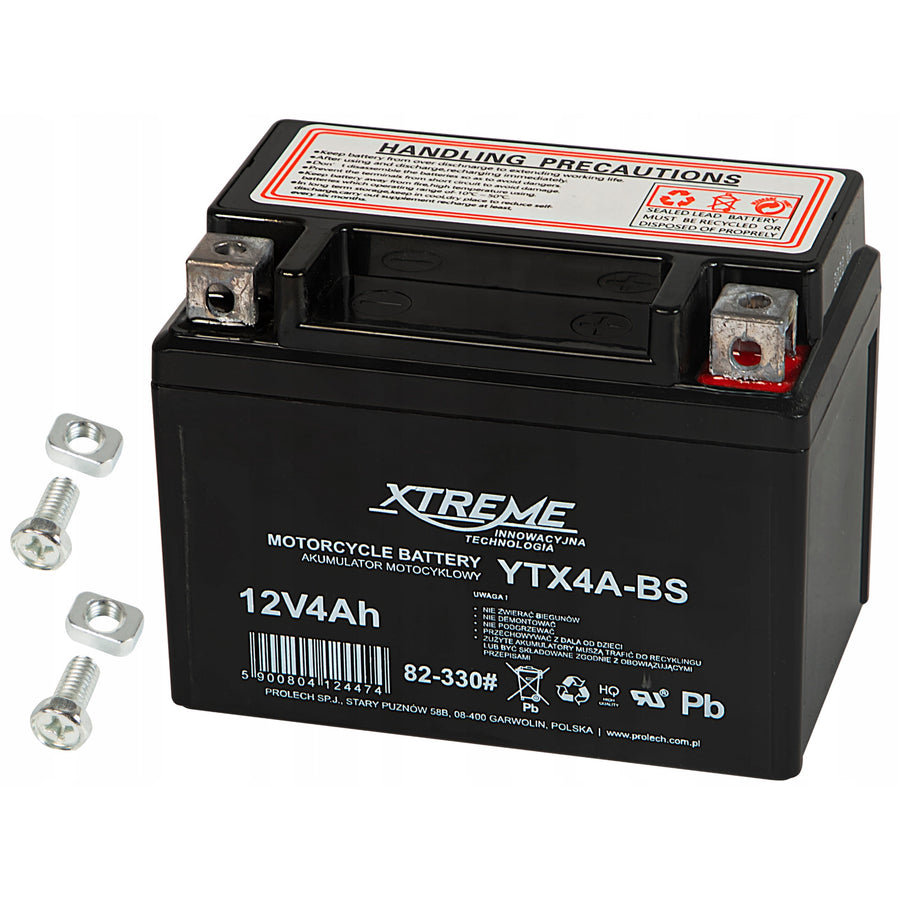 Onderhoudsvrije Xtreme-gelaccu voor motorfietsen, 12 V, 4 Ah, rechts, 82-330#