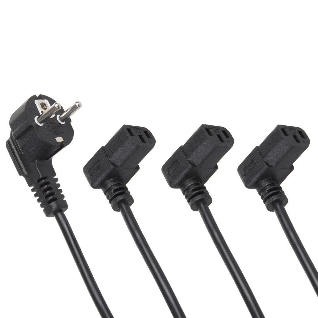 Maclean-voedingskabel, haaks, 3-pins, EU-stekker, 3 m, MCTV-854, 3 stuks
