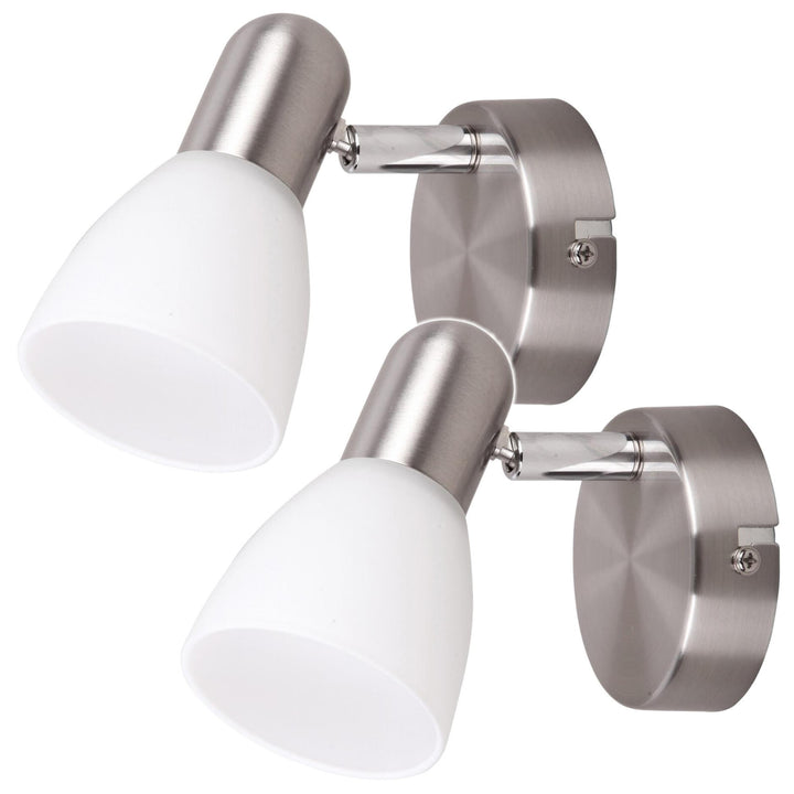 Soma spotlamp E14 max. 40 W, satijnchroom, opaal 6301, 2 stuks