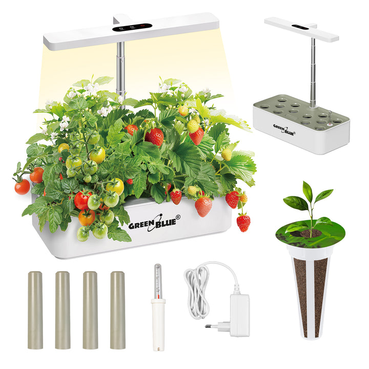 GreenBlue slim systeem voor binnenteelt, SMART-bloempot, inhoud 4 l, 220-240 V AC 50/60 Hz 0,4 A GB133 + accessoirepakket