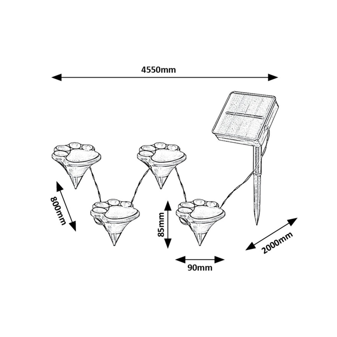 Rabalux-zonnelampen, 2 sets, LED, IP44, accu 600 mAh, Wigry