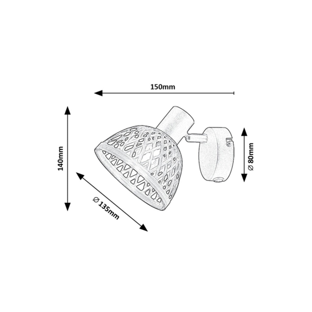 Rabalux Rattan wandlamp, E14-fitting, max. 15 W, 3133