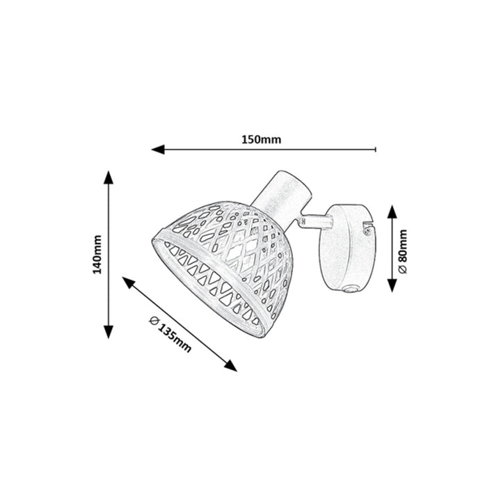 Rabalux Rattan wandlamp, E14-fitting, max. 15 W, 3133