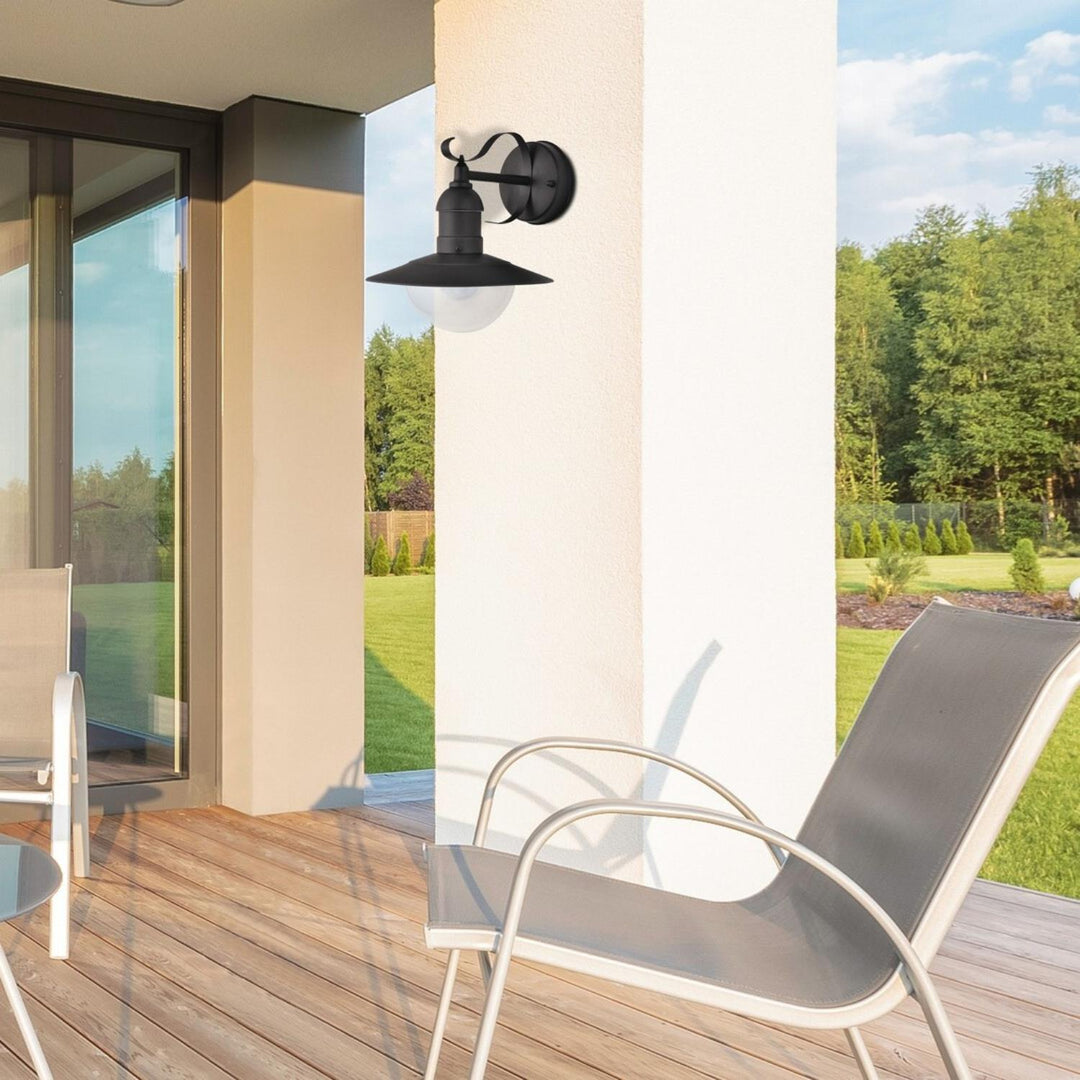 Rabalux Oslo tuinwandlamp voor aan de gevel, zwart, E27, max. 60 W, IP43, 230 V, 2 stuks