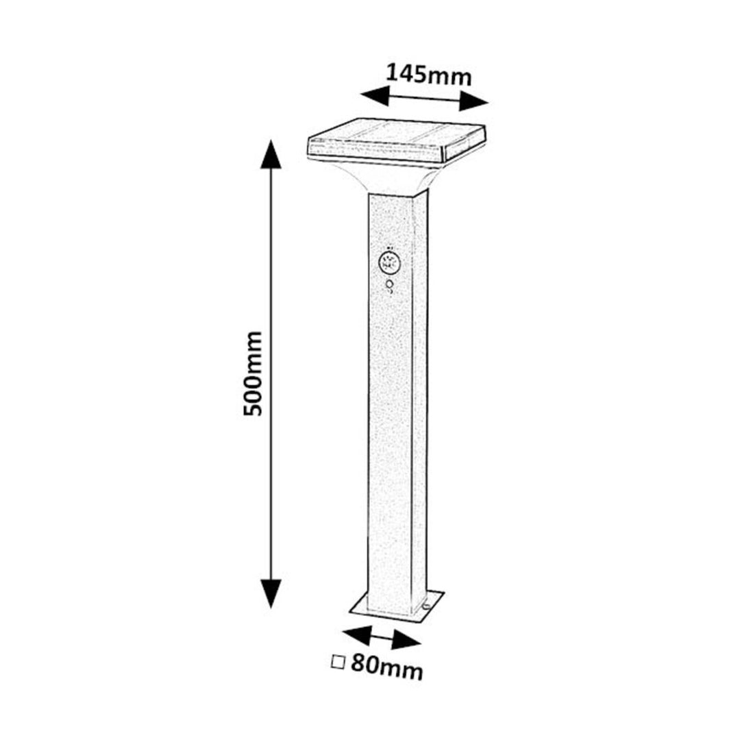 Rabalux-lamp, voor buiten, op zonne-energie, staande lamp, LED 4 W, IP44, zwart, Geleen, 2 stuks