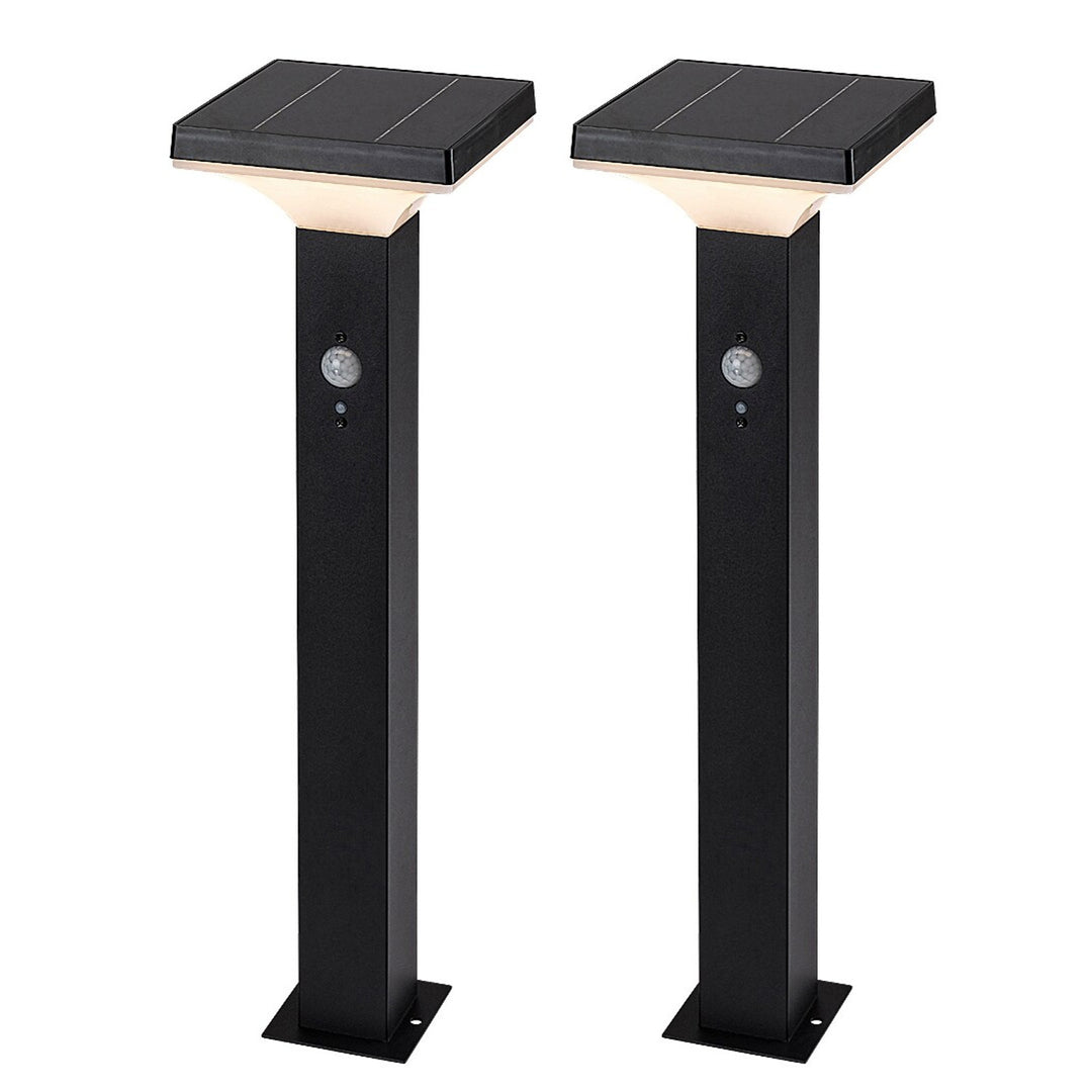 Rabalux-lamp, voor buiten, op zonne-energie, staande lamp, LED 4 W, IP44, zwart, Geleen, 2 stuks