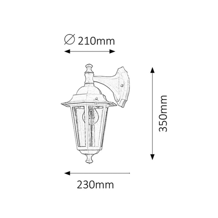 Rabalux wandlamp, voor buiten, IP43, E27, max. 60 W, zwart, Velence, 2 stuks