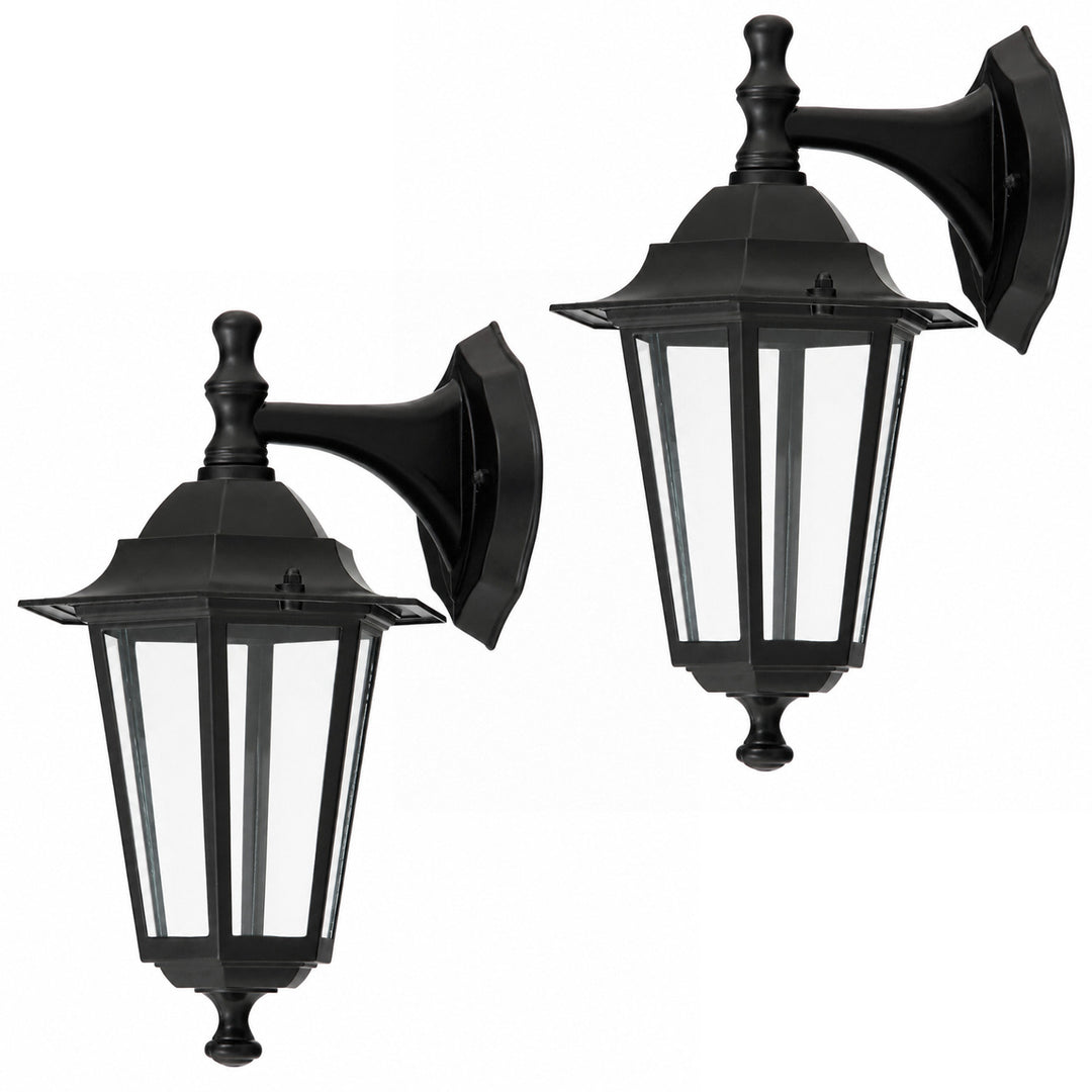 Rabalux wandlamp, voor buiten, IP43, E27, max. 60 W, zwart, Velence, 2 stuks