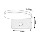 Rabalux buitenwandlamp, bewegingssensor, 9 W, zwart, Batida, 2 stuks