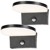 Rabalux buitenwandlamp, bewegingssensor, 9 W, zwart, Batida, 2 stuks