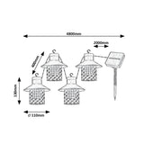 Rabalux-zonnelampen, 4 armaturen, voor buiten, IP44, zwart, Ximpu, 2 sets