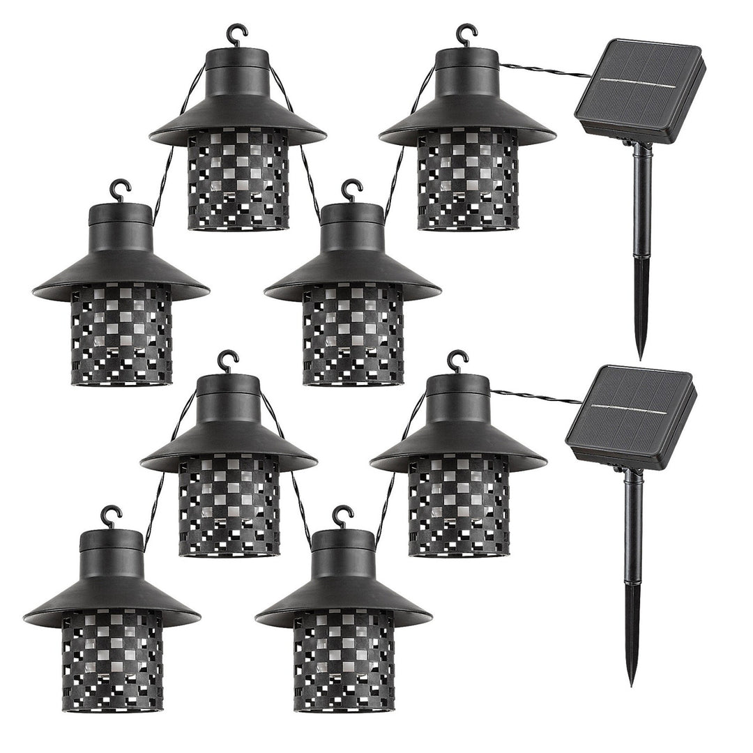Rabalux-zonnelampen, 4 armaturen, voor buiten, IP44, zwart, Ximpu, 2 sets