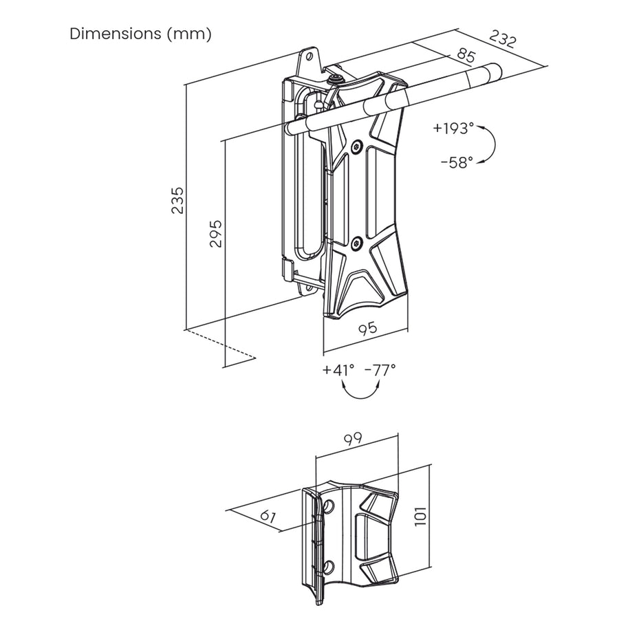 Maclean fietshouder / wandhanger, max. draagvermogen 35 kg, instelbare hellingshoek, staal, MC-171, 3 stuks