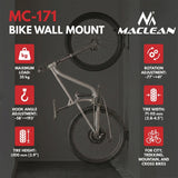 Maclean fietsrek / wandhouder, max. draagvermogen 35 kg, instelbare hellingshoek, staal, MC-171, 4 stuks