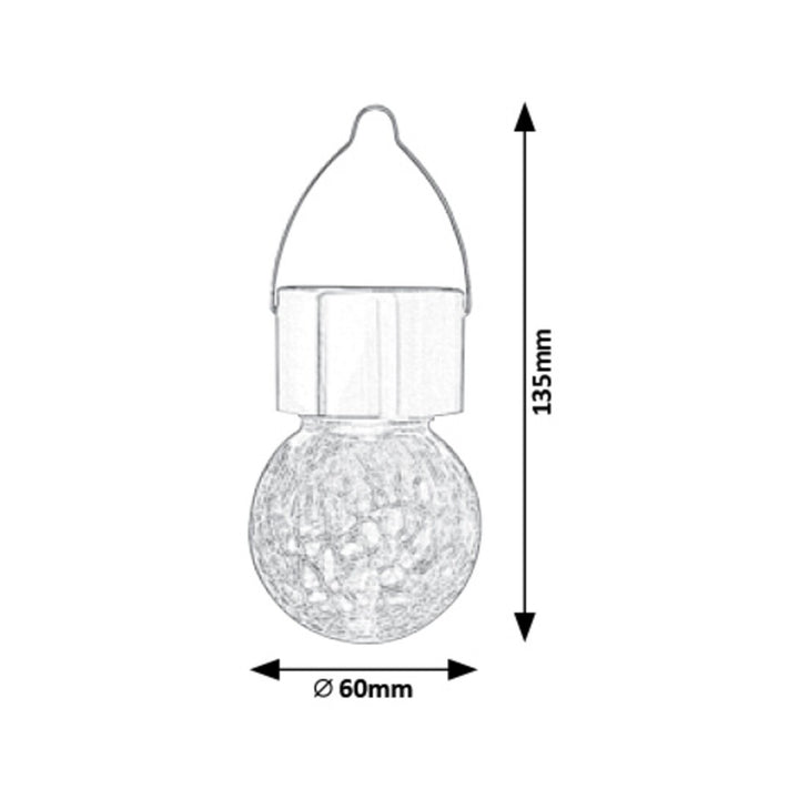 Rabalux Yola-zonnelamp, 1 lm, IP44, kleur: satijnchroom, LED 0,06 W, 7850